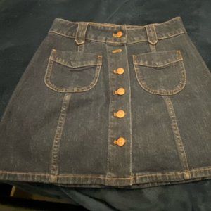 Madewell Dark Denim Front Pocket A line Skirt Size 00